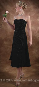 Tea Length Black Wedding Dresses