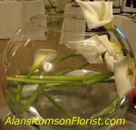 Calla Lily Centerpiece in a bowl