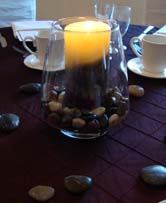 cheap wedding decoration ideas candle with rocks