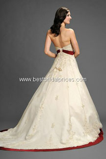 Christmas wedding gowns white with red outline