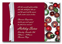 Christmas wedding invitations with Christmas ornaments