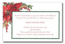 Christmas wedding invitations with red flowers