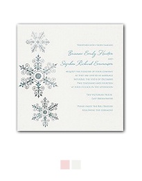 Christmas wedding invitations with snowflakes