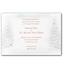 Christmas wedding invitations with Christmas trees