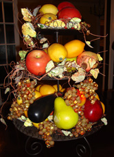 Edible centerpieces of fruit tower