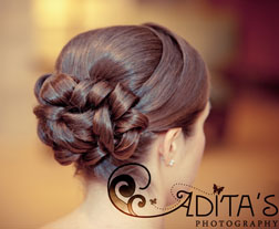 Wedding day hairstyles tied back