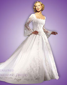 Wedding dresses with sleeves made with lace