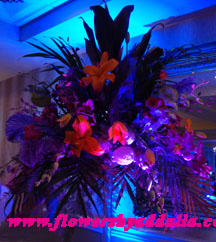 Wedding Reception Centerpieces with up lighting