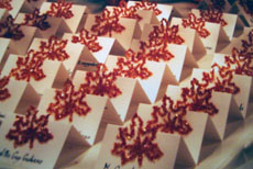 Wedding reception decorations of placecards