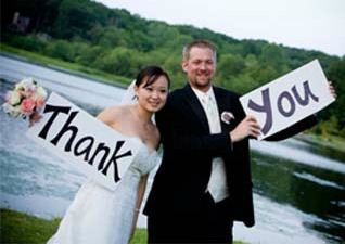 Signs for the wedding party