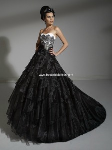 Colored wedding dresses of black and white