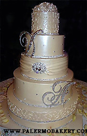 Elegant wedding cakes with initials