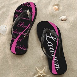 Engraved wedding gifts of flip flops