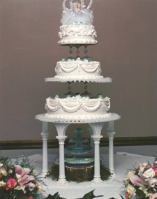 Wedding cakes with a fountain