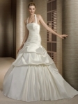 Halter wedding dresses with tight top and wide skirt