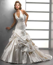 Halter wedding dress with full skirt