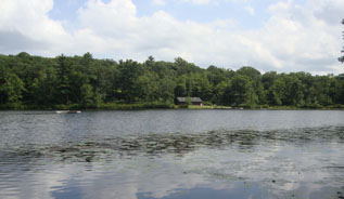 A peaceful honeymoon on a lake.