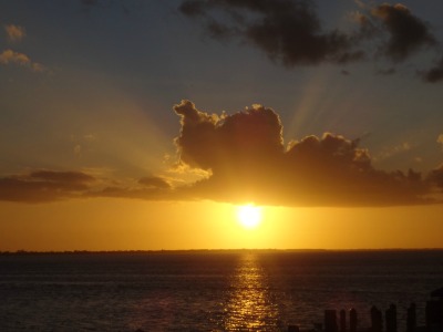 Sun setting on Honeymoon Island