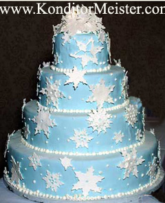 Snowflake wedding theme cakes