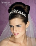Updo wedding hairstyles tiera with rhinestones