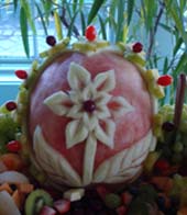 Carved watermelon centerpiece