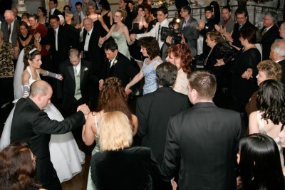 Guests dancing to the reception music