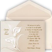 Calla Lily Wedding Invitations with stenciling