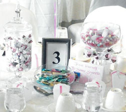 Candy Centerpieces in a Jar and Glass