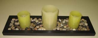 Creative Candle Centerpiece Ideas on tray with rocks