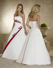 Christmas wedding gowns white with red beading