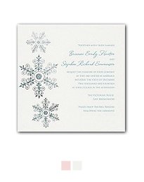 Christmas wedding invitations with snowflakes