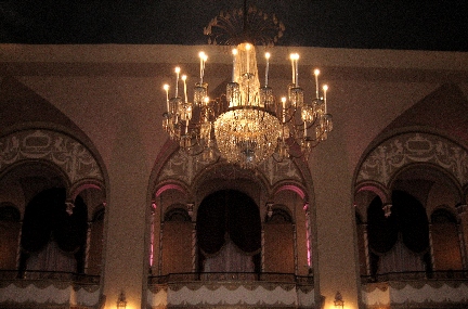 Reception hall with large chandelier