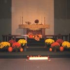 Fall wedding ideas of alter decorated with fall flowers