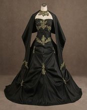 Gothic style wedding dresses of black gowns