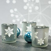 Snowflake wedding theme candle favors