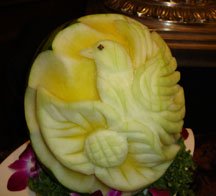 Spring wedding theme carved melon