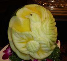 Carved watermelon centerpiece