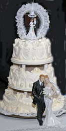 Old fashioned wedding cake photo