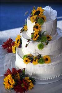 Tropical theme wedding cake designs