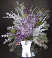 Lavendar christmas centerpiece for a unique wedding arrangement