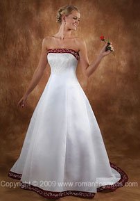 Wedding dress with color on the top