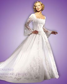 Wedding dresses with sleeves made with lace