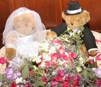 Cute bride and groom teddy bear Centerpieces