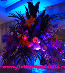 Wedding Reception Centerpieces with up lighting