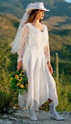 Corset wedding dresses of country wedding dress hat and boots