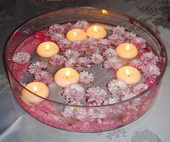 Creative Candle Centerpiece Ideas of floating candles in a bowl
