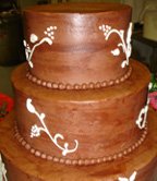 Brown Grooms Wedding Cake - 3  tiers with chocolate