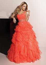 Halloween wedding ideas with orange wedding dresses