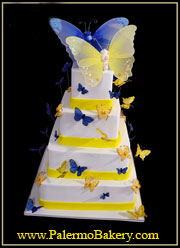 Wedding cake with butterflies