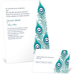 Peacock wedding invitations